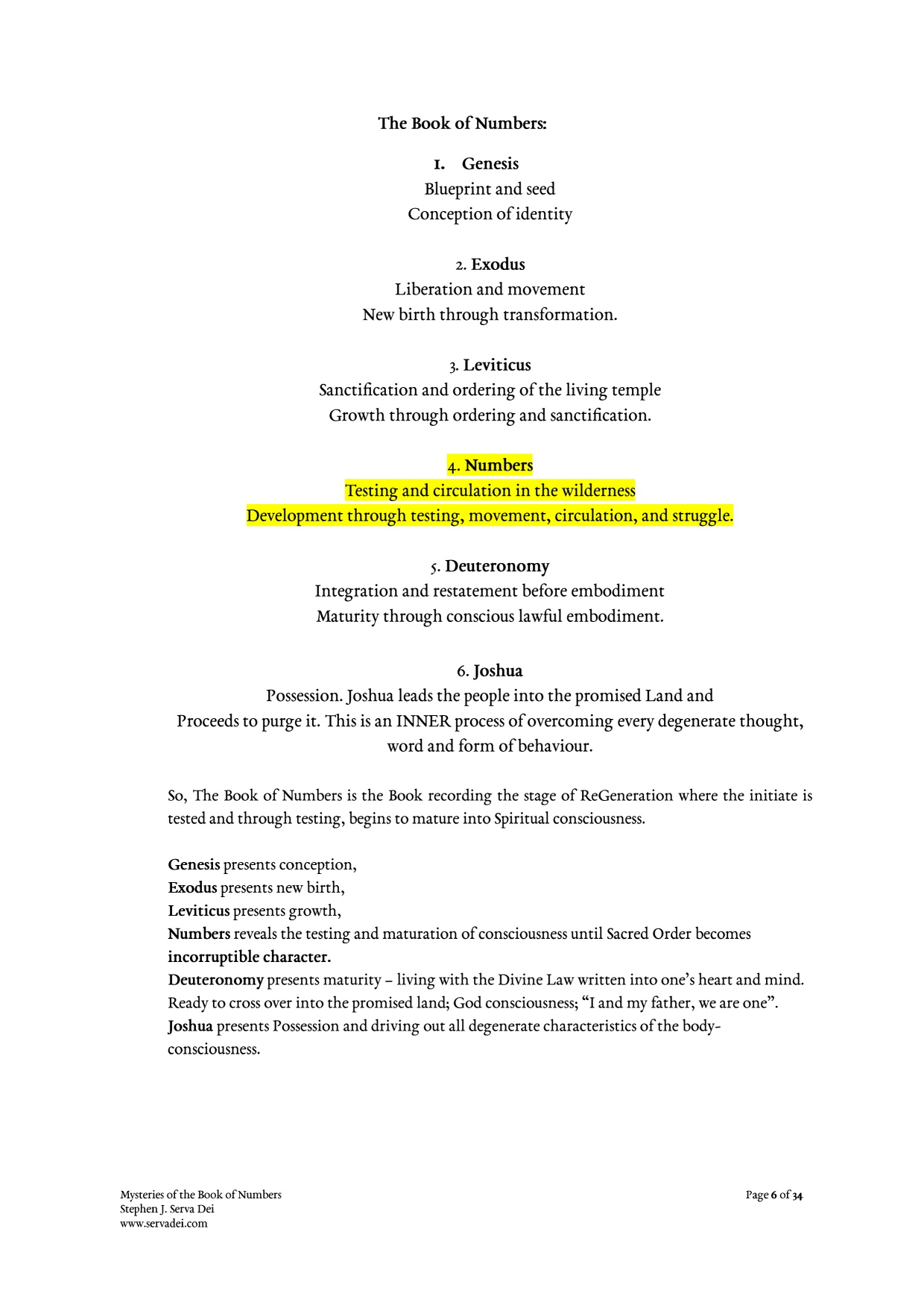 Mysteries of the Book of Numbers, page 6